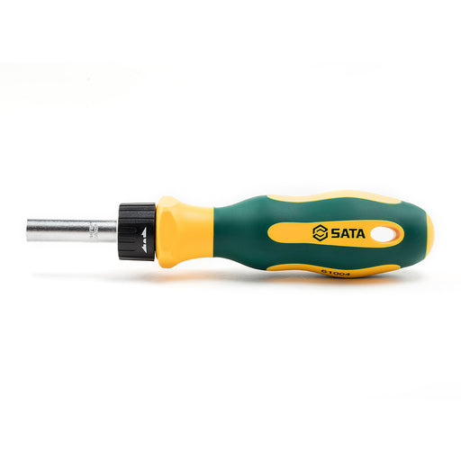 Tay vặn vít tự động SATA 61004 1/4 inch: vặn nhanh, đảo chiều, giữ vít từ tính, thân Cr-V, tay cầm chống trượt.