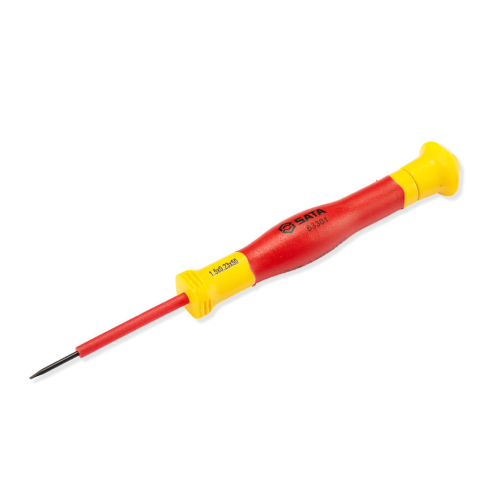 Tua vít điện tử đầu dẹp cách điện 1000V SATA 1.5mm VDE Precision Screwdriver Slotted
