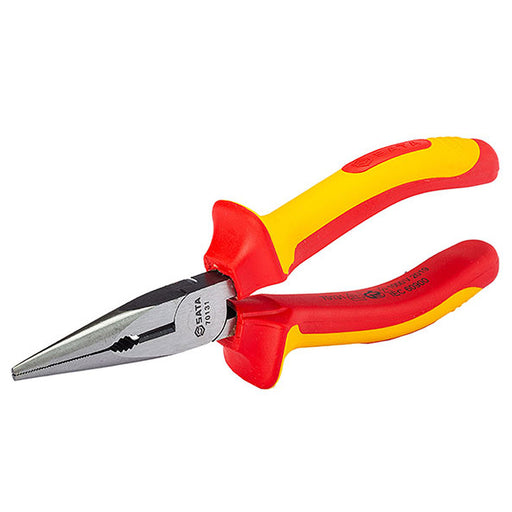 Kìm mũi nhọn cách điện VDE SATA 1000V, kìm điện mỏ nhọn chuyên dụng, cắt, kẹp, uốn dây điện an toàn.
