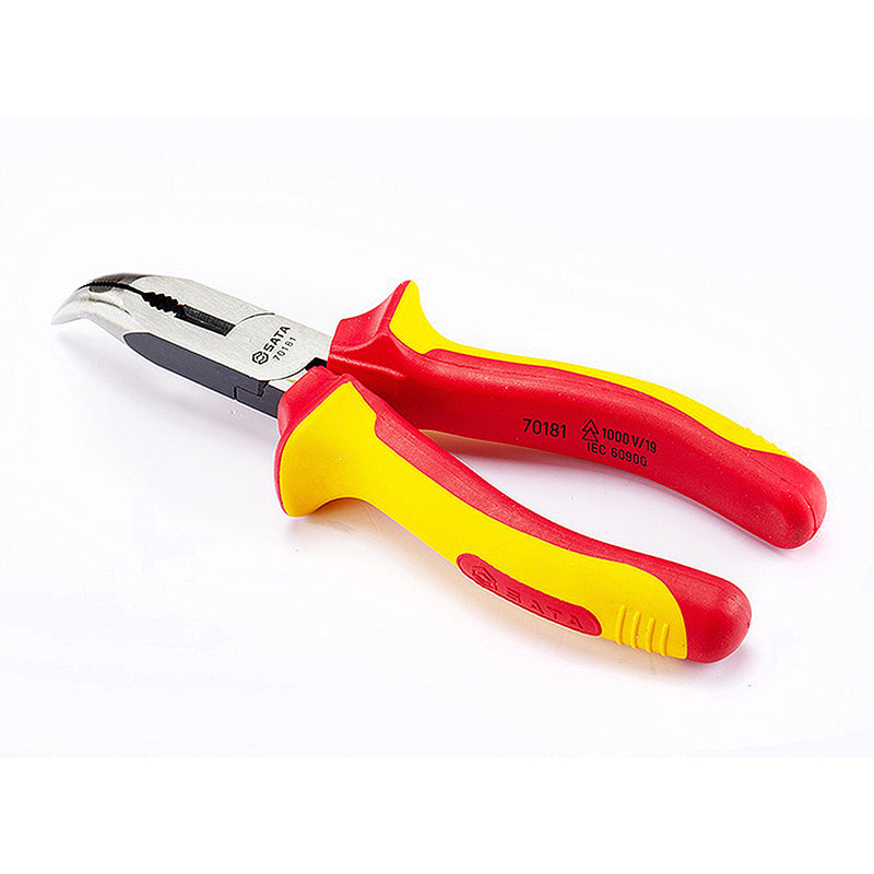 Kìm nhọn mũi cong, cách điện 1000V SATA kích thước từ 6 inch - 8 inch