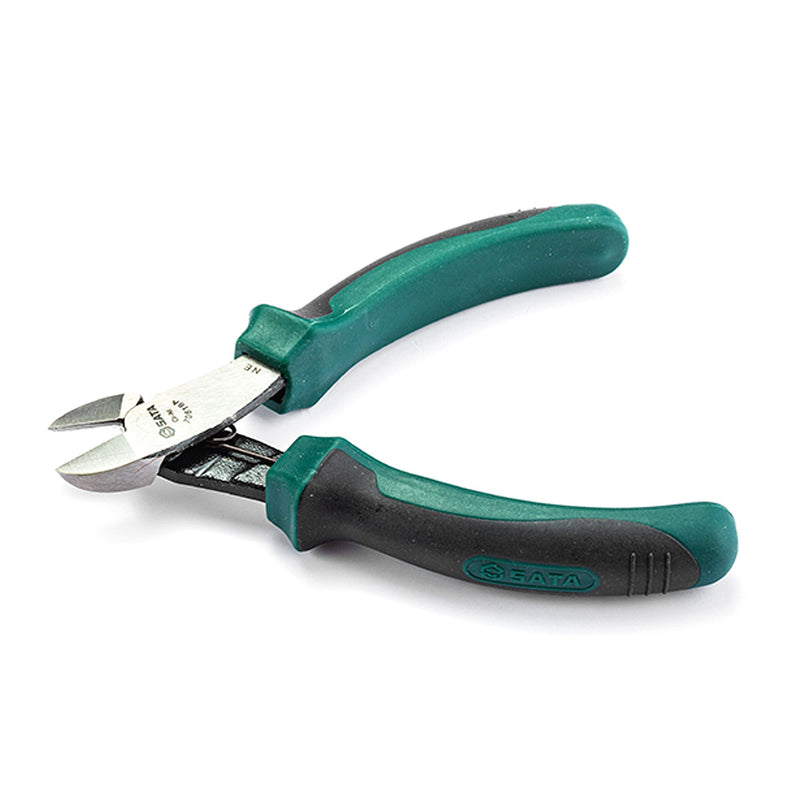Kìm cắt nhựa mini SATA 70618A, kích thước 5 inch, chất liệu thép Cr-Ni, tay cầm nhựa TPR