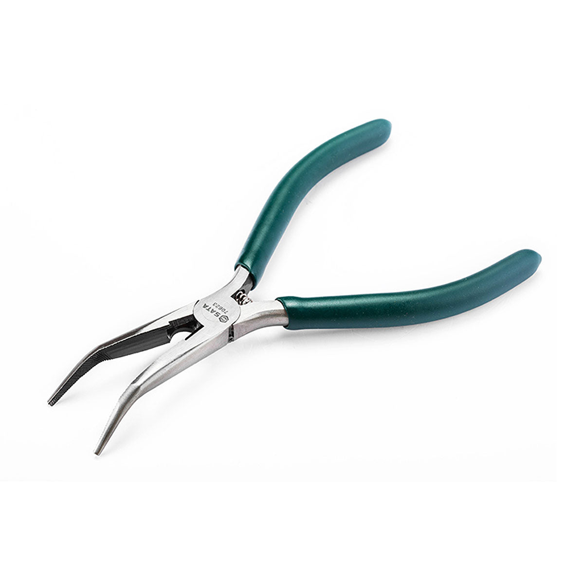 Kìm nhọn mũi cong SATA 70623 kích thước 6 inch, chất liệu thép Cr-V