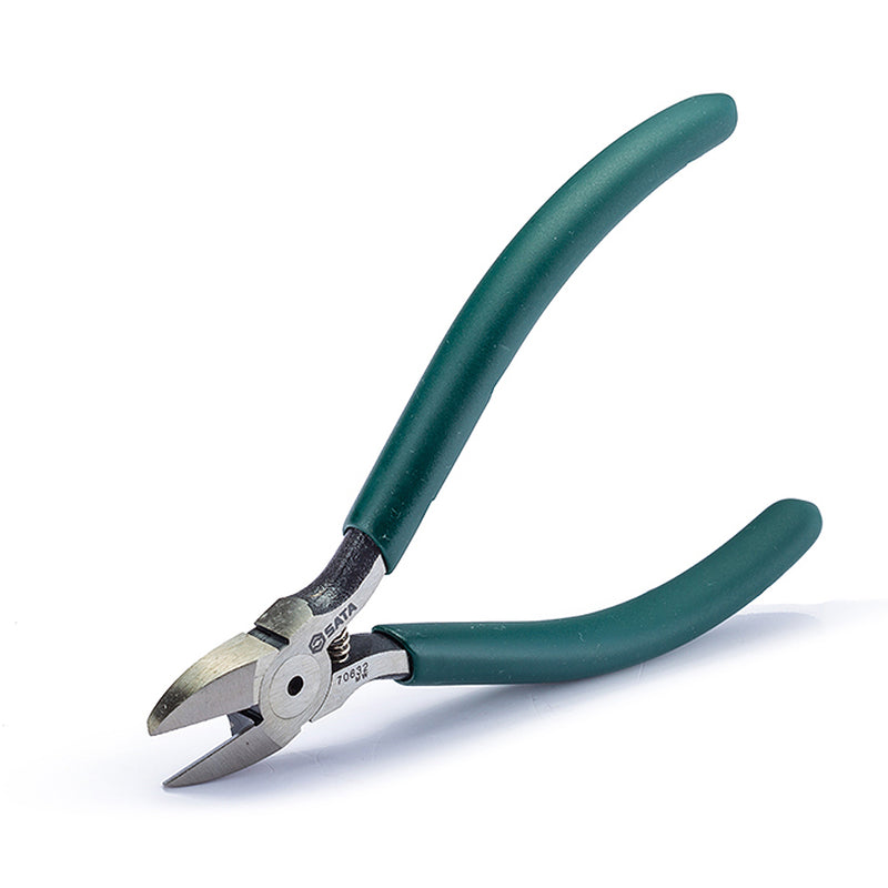 Kìm cắt linh kiện điện tử, có lò xo trợ lực SATA 70632 kích thước 125mm