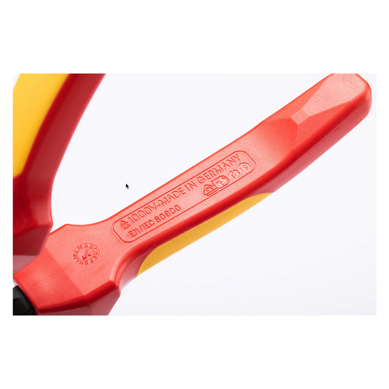 Kìm mũi nhọn trợ lực, đầu nghiêng cách điện 1000V SATA 72650 kích thước 228mm