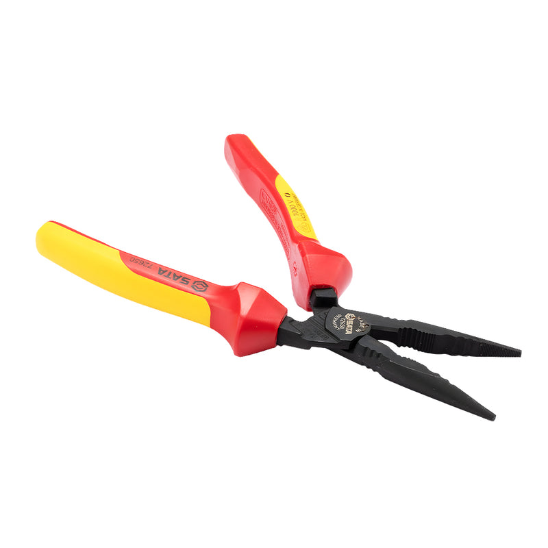 Kìm mũi nhọn trợ lực, đầu nghiêng cách điện 1000V SATA 72650 kích thước 228mm