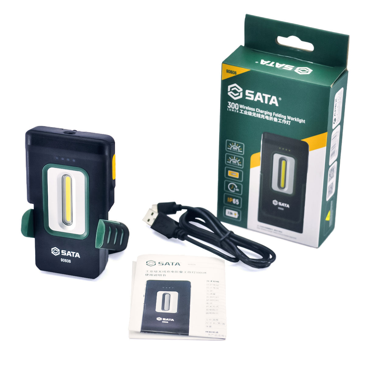 Đèn chiếu sáng gấp gọn, tích hợp sạc không dây SATA 90606