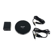 Bộ sạc không dây đa năng SATA 90609A với đế sạc Qi, 2 cổng USB, cáp Type-C/Micro USB cho đèn SATA và điện thoại.