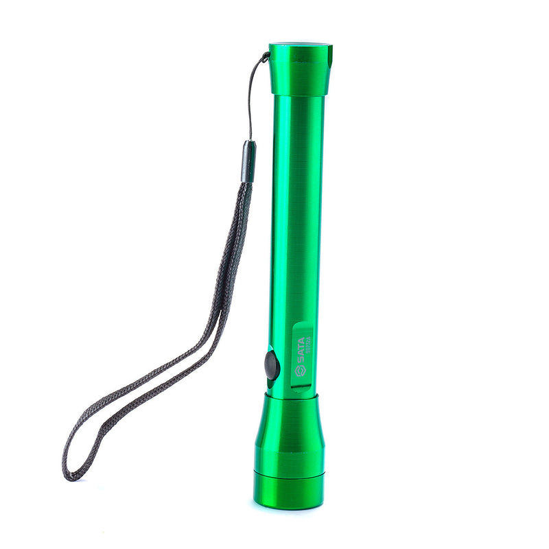 Đèn pin cầm tay SATA 90732A thân nhôm, dùng 2 pin AA