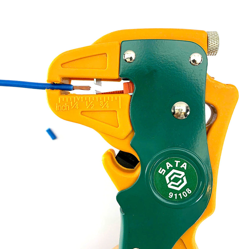 Kìm tuốt dây tự động SATA 91108 chiều dài 165mm, khả năng tuốt dây từ 0.5mm² - 6.0mm²
