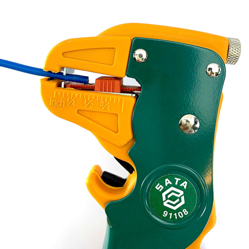 Kìm tuốt dây tự động SATA 91108 chiều dài 165mm, khả năng tuốt dây từ 0.5mm² - 6.0mm²