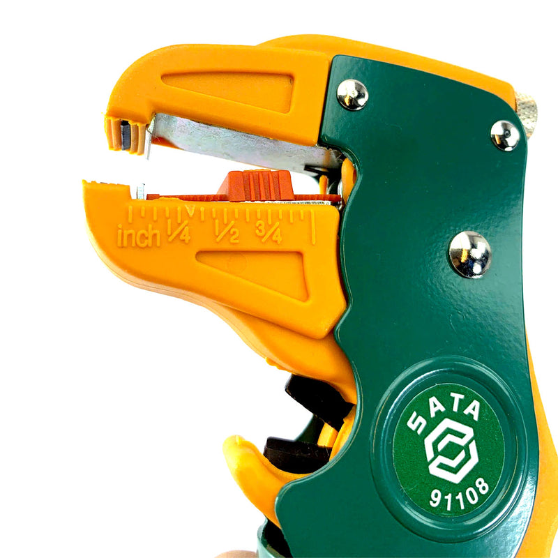 Kìm tuốt dây tự động SATA 91108 chiều dài 165mm, khả năng tuốt dây từ 0.5mm² - 6.0mm²