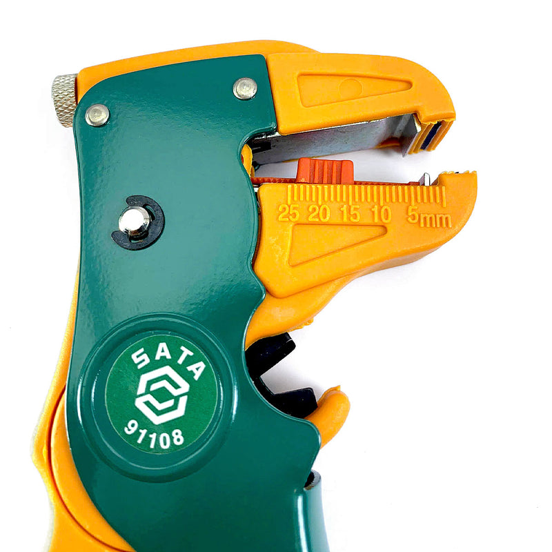 Kìm tuốt dây tự động SATA 91108 chiều dài 165mm, khả năng tuốt dây từ 0.5mm² - 6.0mm²