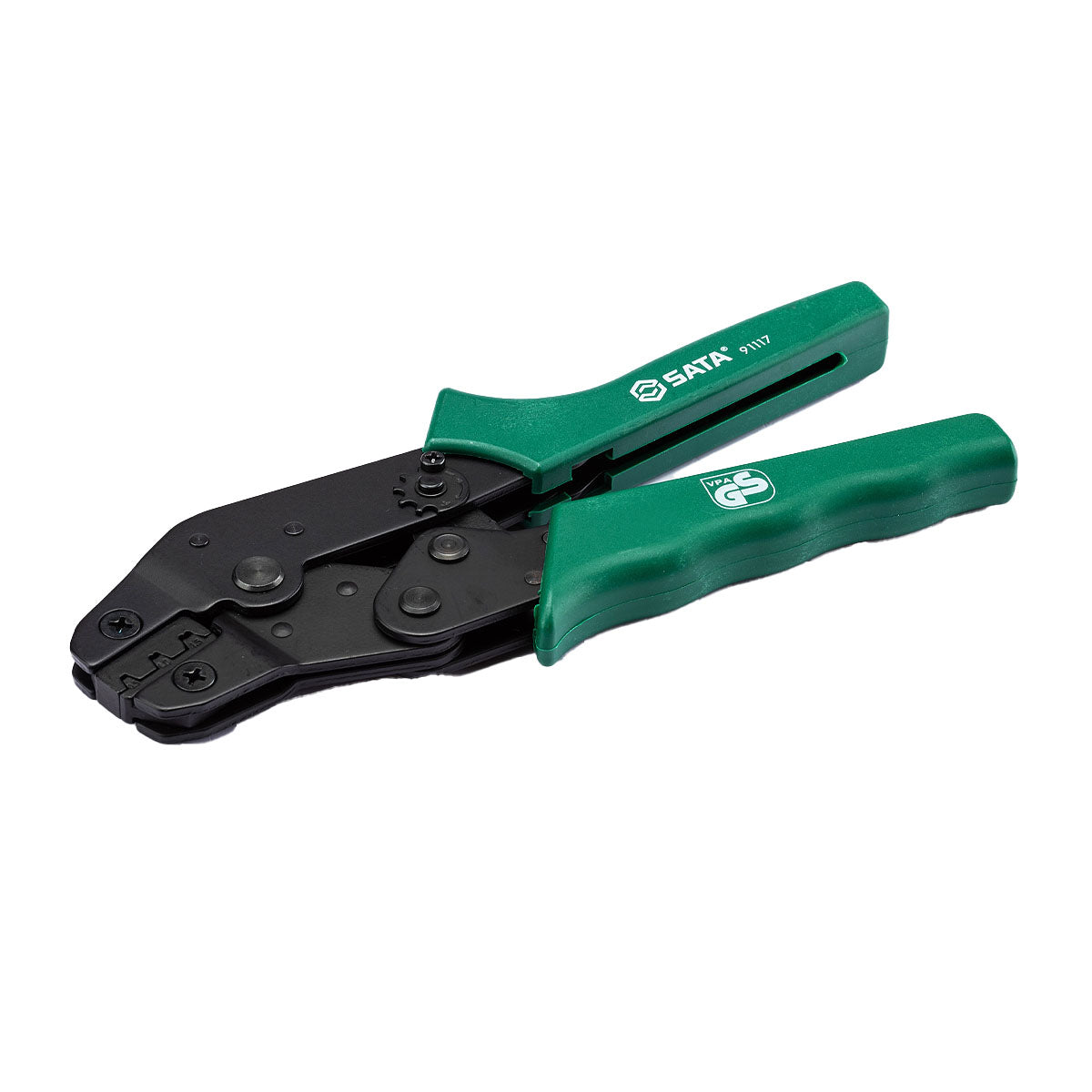 Kìm bấm cose 7.5 inch SATA 91117, cỡ dây 0.5mm - 1.5mm, dùng cho các đầu cose không có bọc nhựa