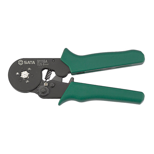 Kìm bấm cos pin rỗng SATA 91118A 177mm tự động điều chỉnh ép lục giác 0.25-6mm² bánh cóc
