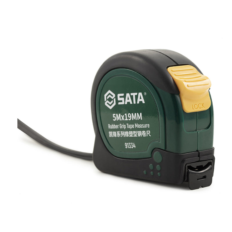 Thước cuộn thép SATA 5m x 19mm bọc cao su chống va đập