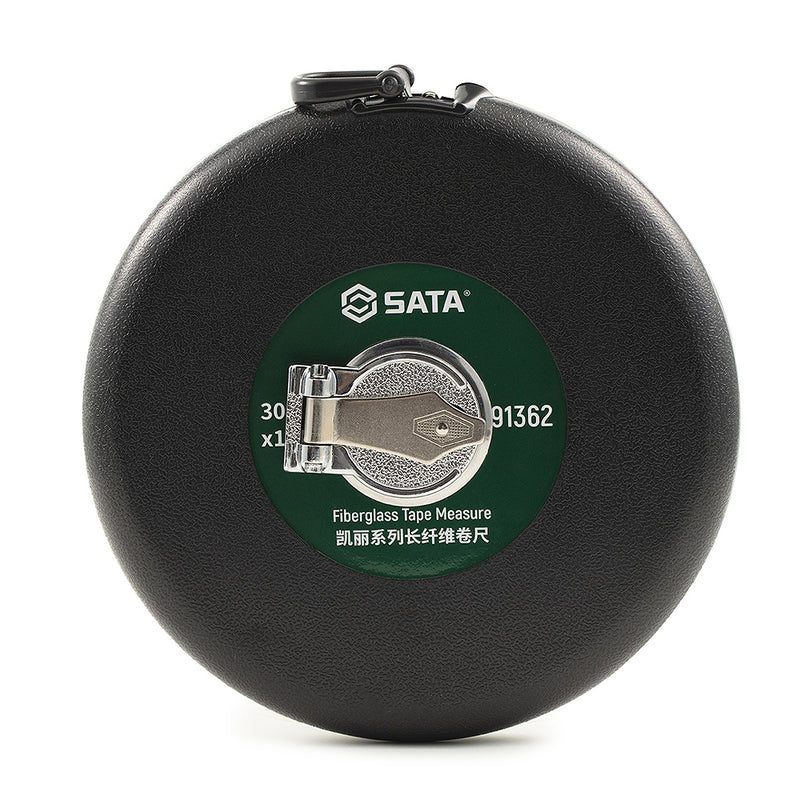 Thước dây sợi thủy tinh SATA 91362 30m, vỏ nhựa ABS bền, chống kéo giãn
