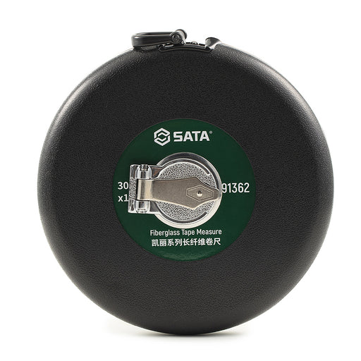 Thước dây sợi thủy tinh SATA 91362 30m, vỏ nhựa ABS bền, chống kéo giãn