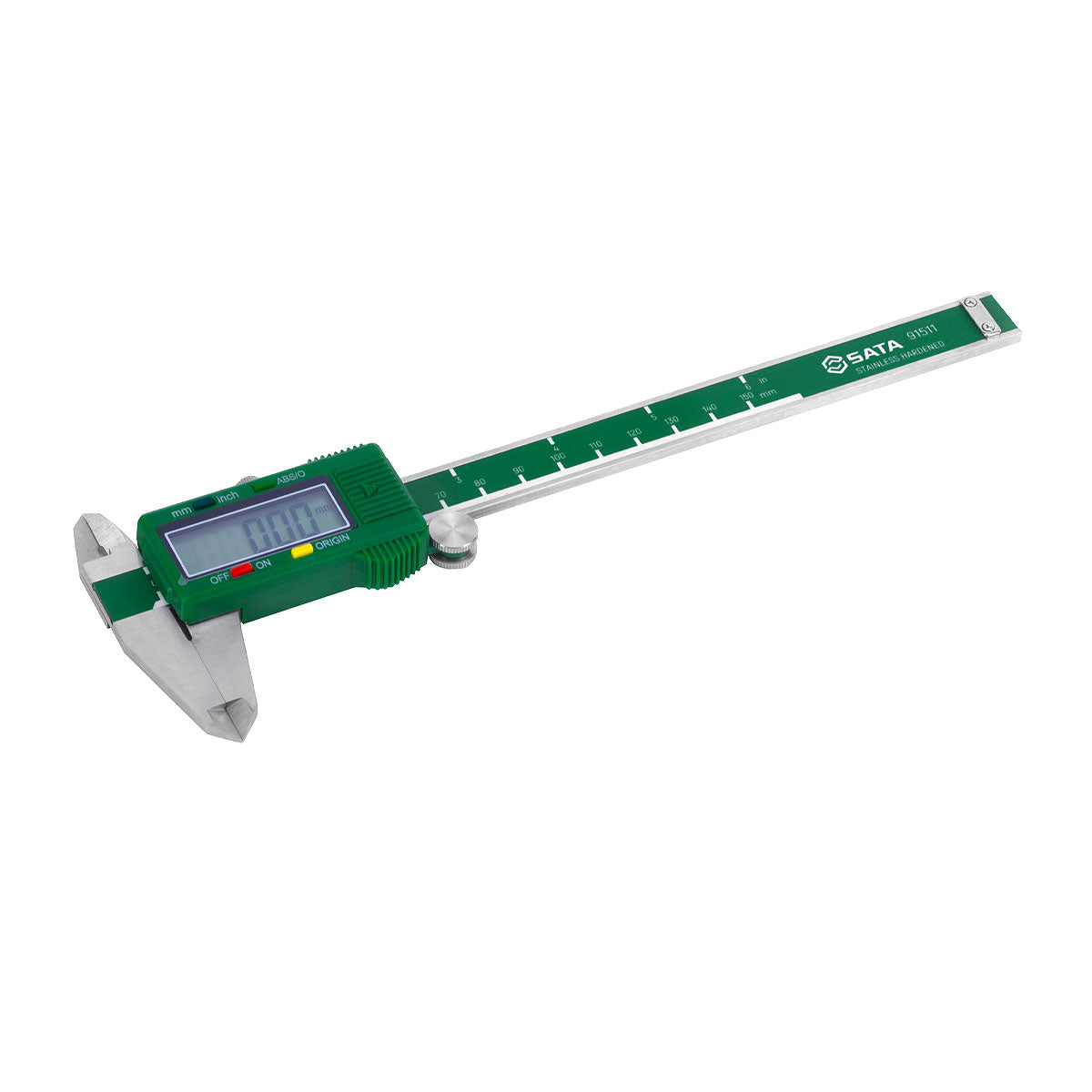 Thước kẹp điện tử, chất liệu Inox SATA 91511 dãi đo từ 0mm - 150mm, bước đo 0.01mm