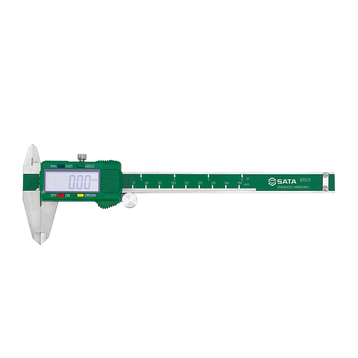 Thước kẹp điện tử, chất liệu Inox SATA 91511 dãi đo từ 0mm - 150mm, bước đo 0.01mm