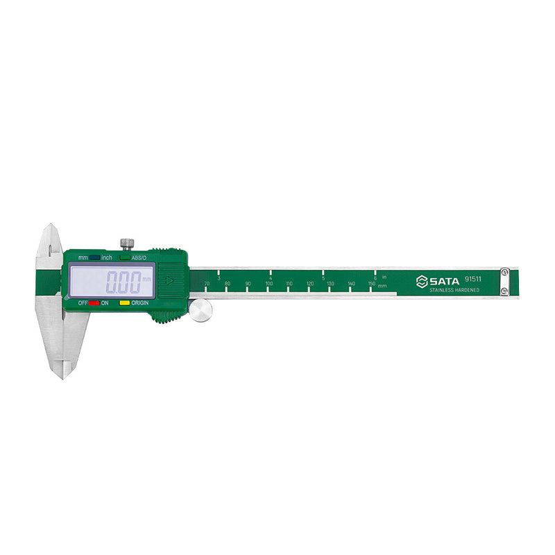 Thước kẹp điện tử, chất liệu Inox SATA 91511 dãi đo từ 0mm - 150mm, bước đo 0.01mm