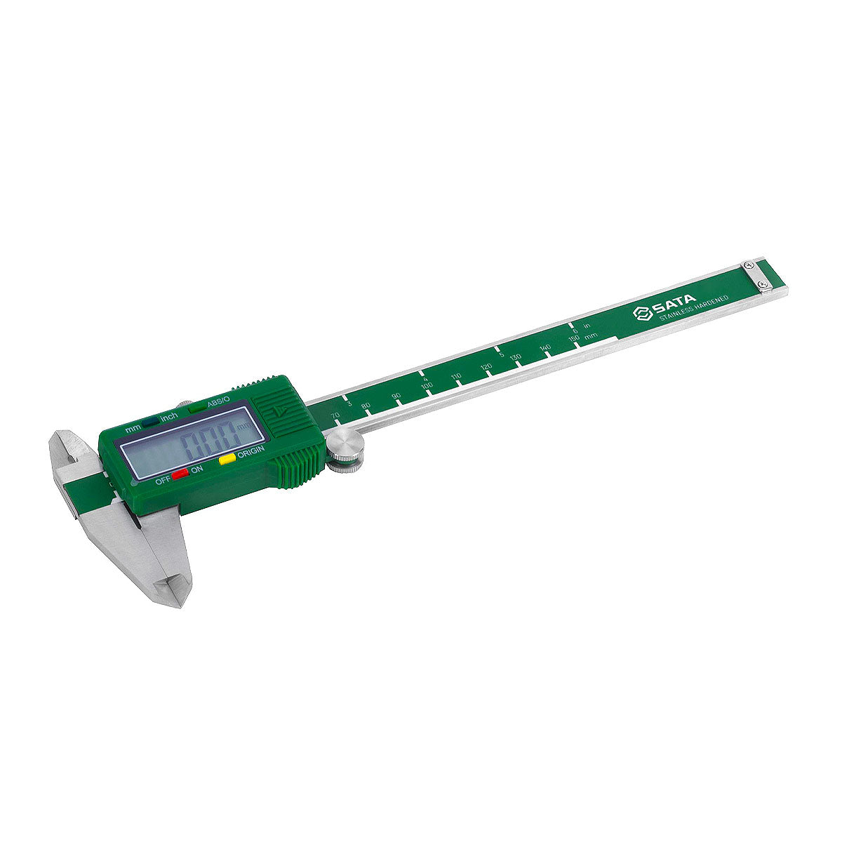 Thước kẹp điện tử, chất liệu Inox SATA 91512 dãi đo từ 0mm - 200mm, bước đo 0.01mm