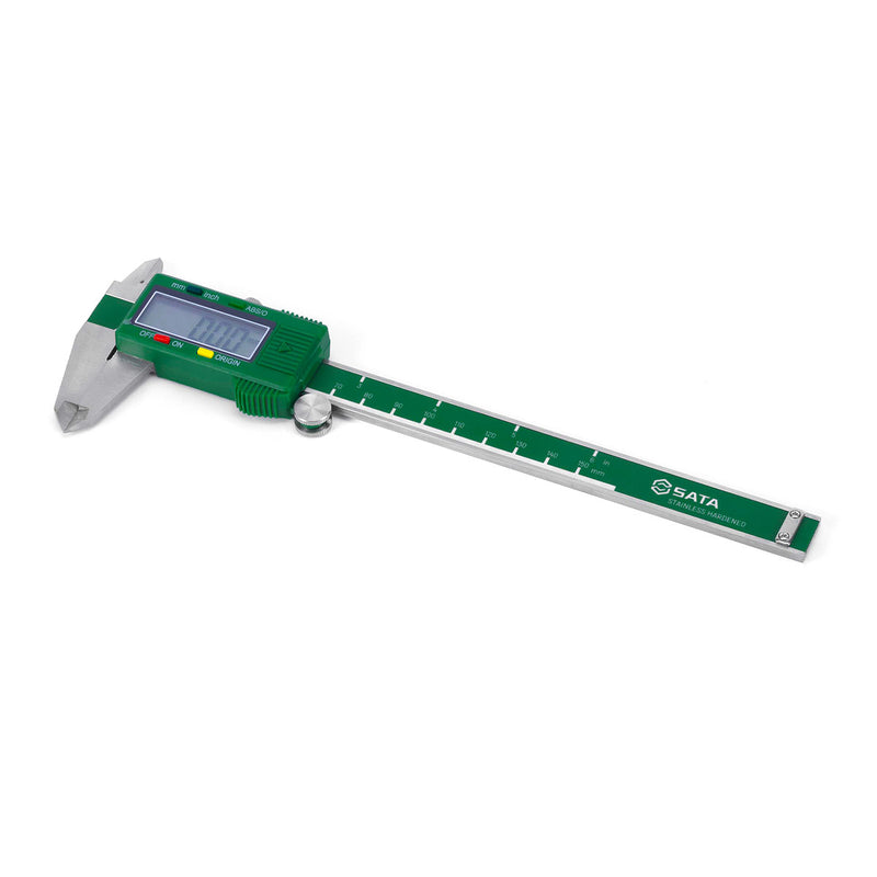 Thước kẹp điện tử SATA 91512 0-200mm, thép không gỉ, màn hình LCD hiển thị số rõ nét