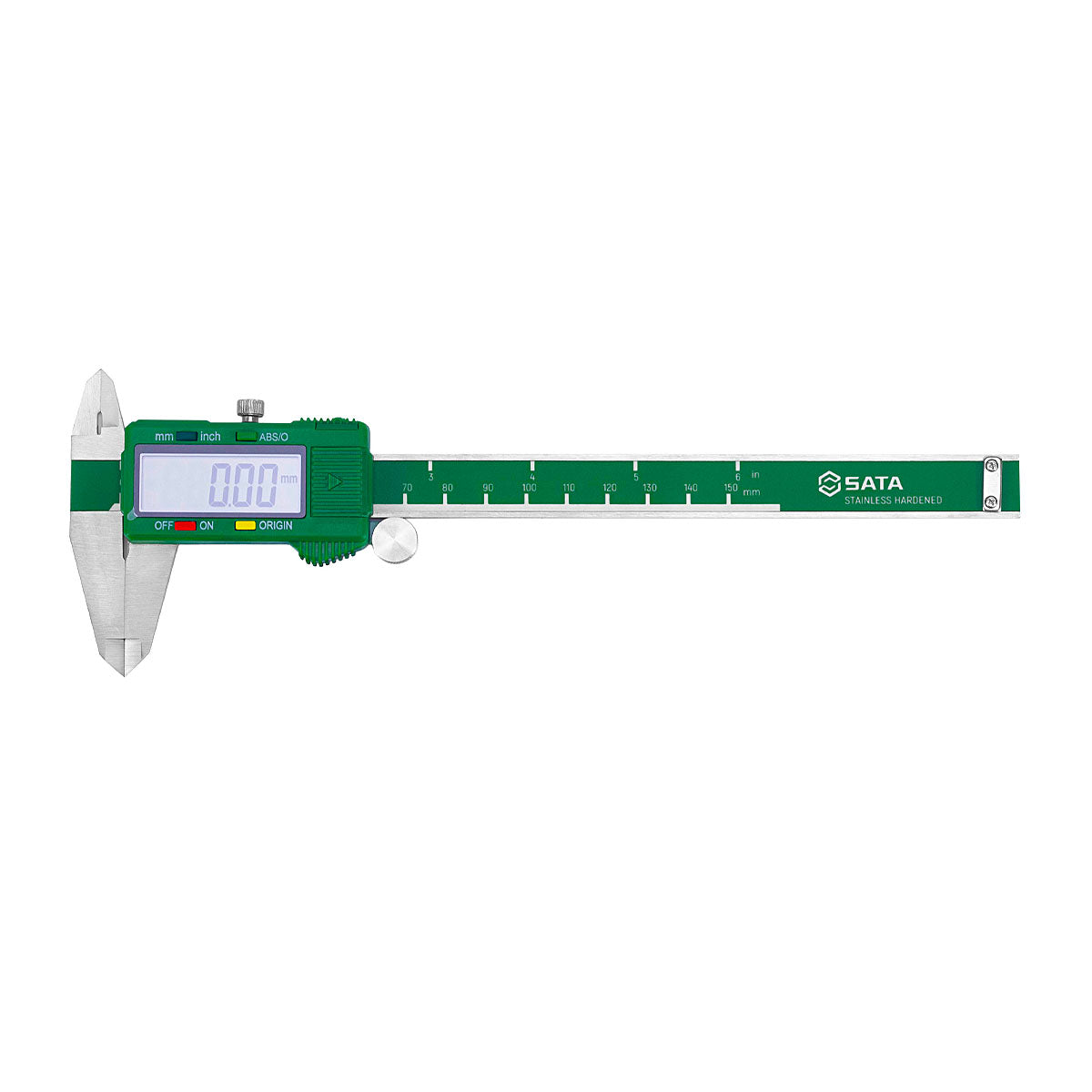 Thước kẹp điện tử, chất liệu Inox SATA 91512 dãi đo từ 0mm - 200mm, bước đo 0.01mm