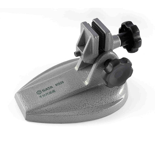 Đế kẹp giữ panme SATA 91539 gang đúc nặng ổn định, tương thích panme đo ngoài, nâng cao độ chính xác.