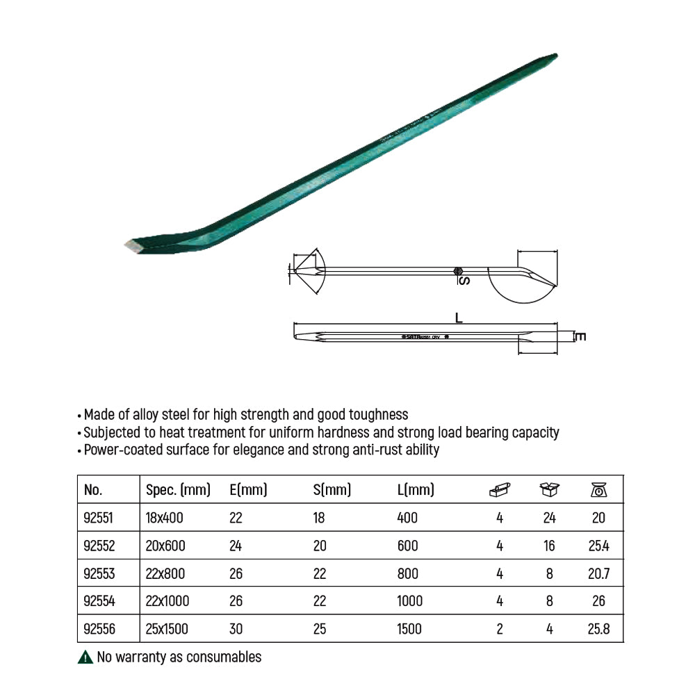 Xà beng SATA đường kính thân từ 18mm - 25mm