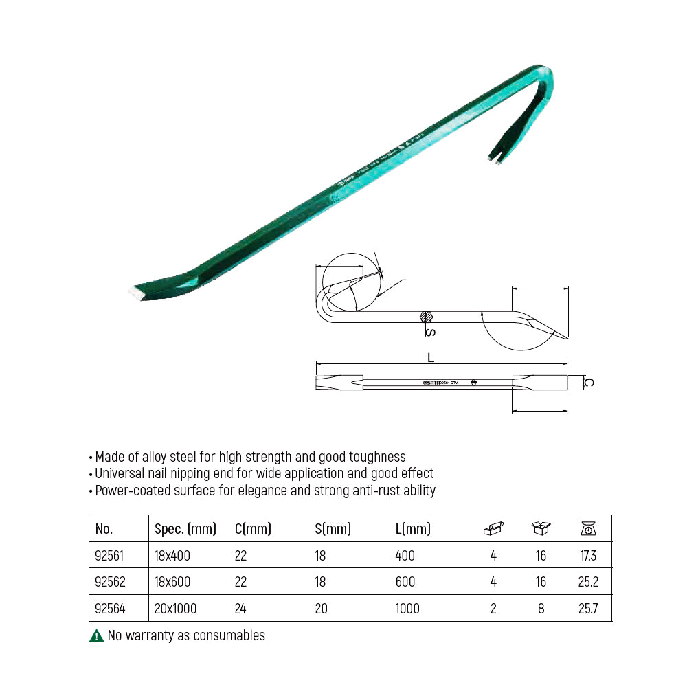 Xà beng SATA chiều dài từ 400mm - 1000mm