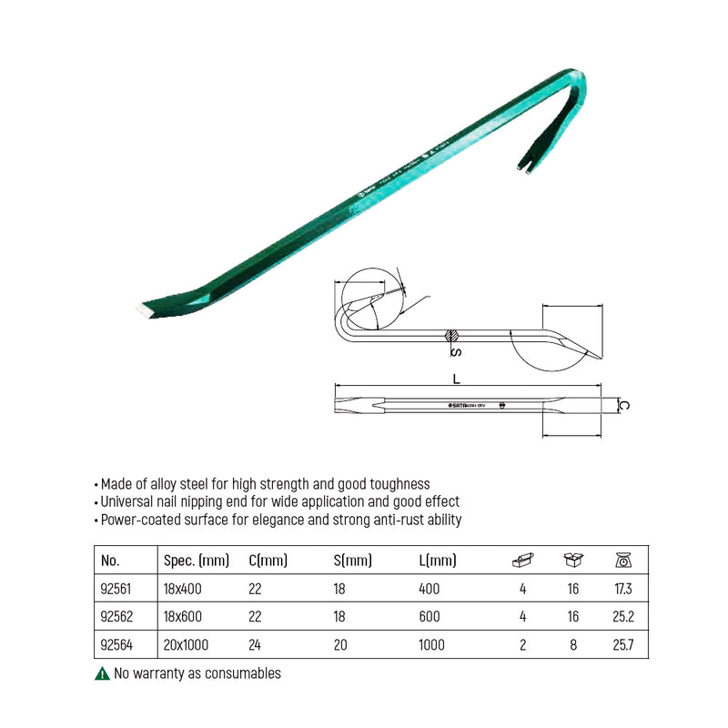 Xà beng SATA chiều dài từ 400mm - 1000mm