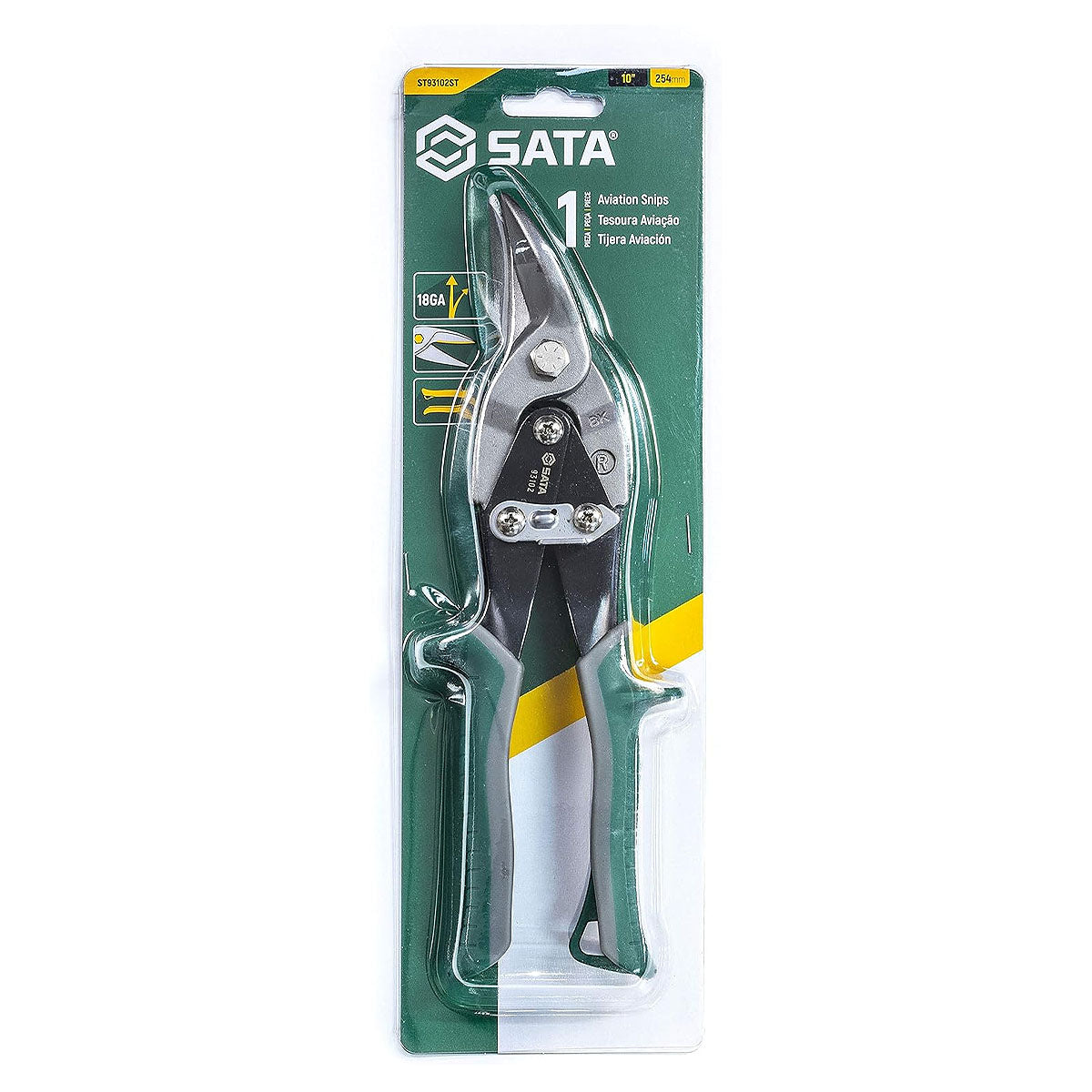 Kéo cắt tôn mũi cong phải SATA 93102 kích thước 255mm