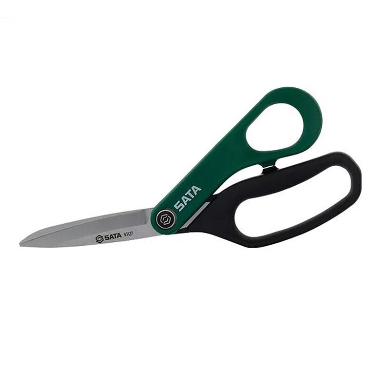Kéo đa năng SATA 93127 lưỡi dài 8.5 inch, thép mạ titan, tay cầm đối xứng, cắt đa vật liệu, bền bỉ, dễ sử dụng.
