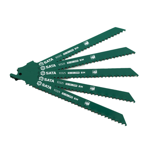 Bộ 5 lưỡi cưa kiếm SATA chuyên dụng cắt gỗ có đinh, kim loại, nhựa, ván dăm, BIM Bi-Metal 152mm-300mm