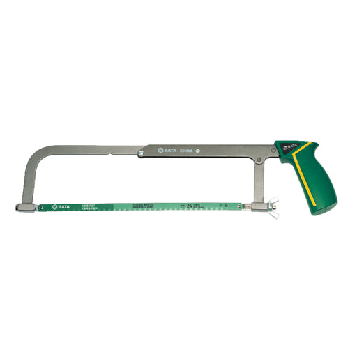 Cưa sắt cầm tay SATA 93414A điều chỉnh lưỡi 250-300mm, khung thép hợp kim, tay cầm bọc cao su chống trượt.