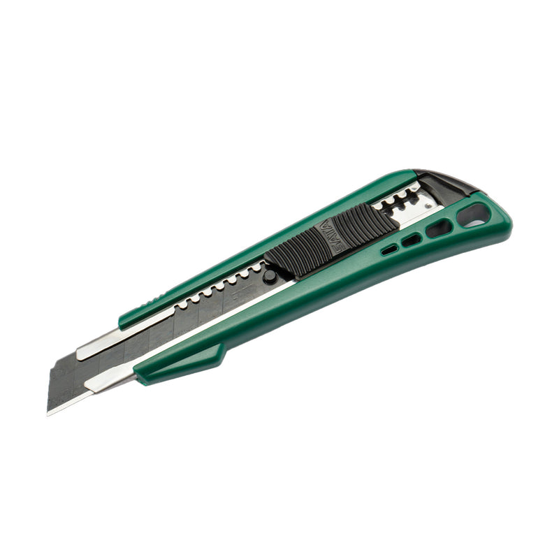 Dao rọc giấy SATA 93422A, lưỡi 18mm, thân nhựa ABS, thép SK2, màu xanh lá
