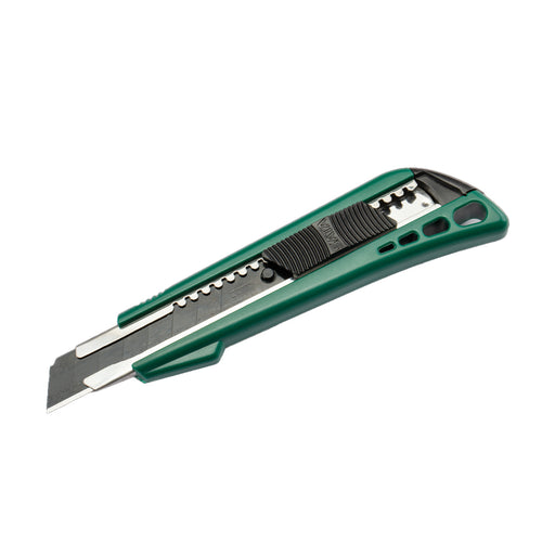 Dao rọc giấy SATA 93422A, lưỡi 18mm, thân nhựa ABS, thép SK2, màu xanh lá