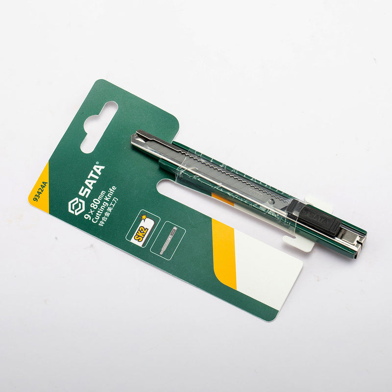 Dao rọc giấy SATA 93424A chất liệu hợp kim kẽm, kích thước 9 x 80mm