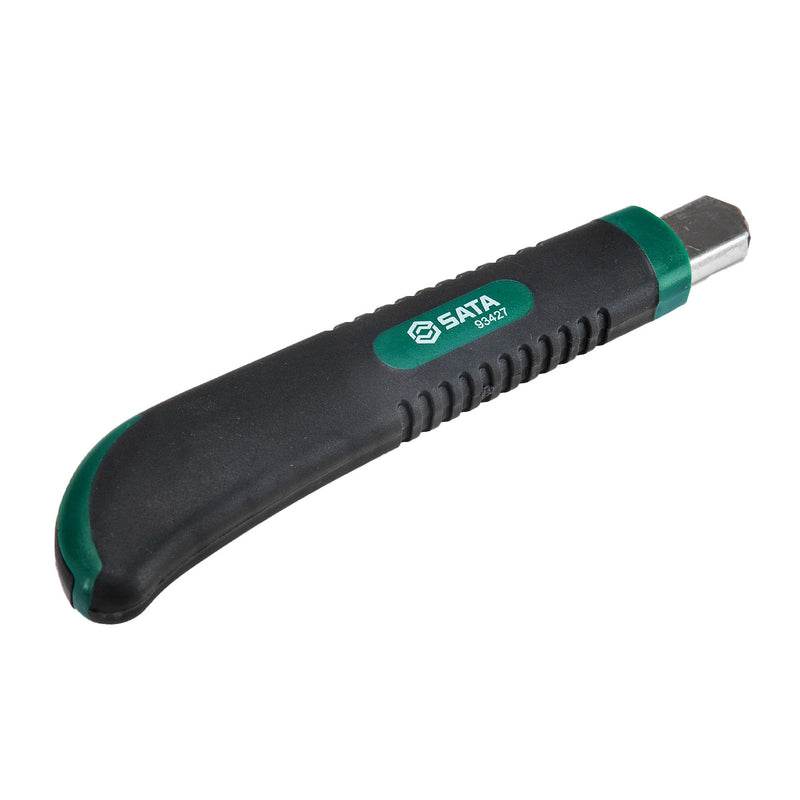 Dao rọc giấy SATA 93427 kích thước 9 x 80mm, tay cầm bọc cao su