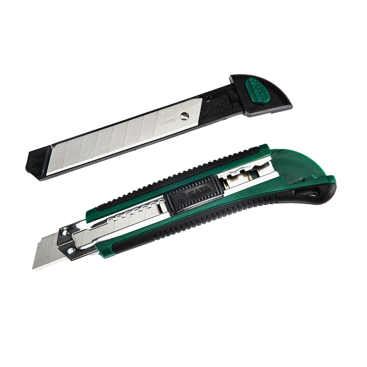 Dao rọc giấy SATA 93428 kích thước 18 x 100mm, tay cầm bọc cao su