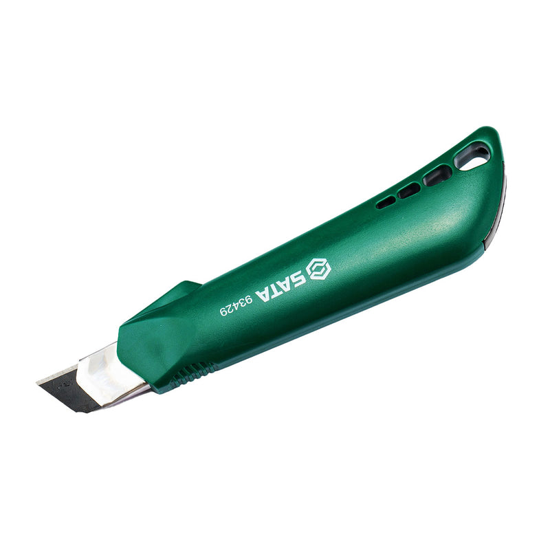 Dao rọc giấy SATA 93429 kích thước 18 x 100mm, tay cầm bọc nhựa ABS