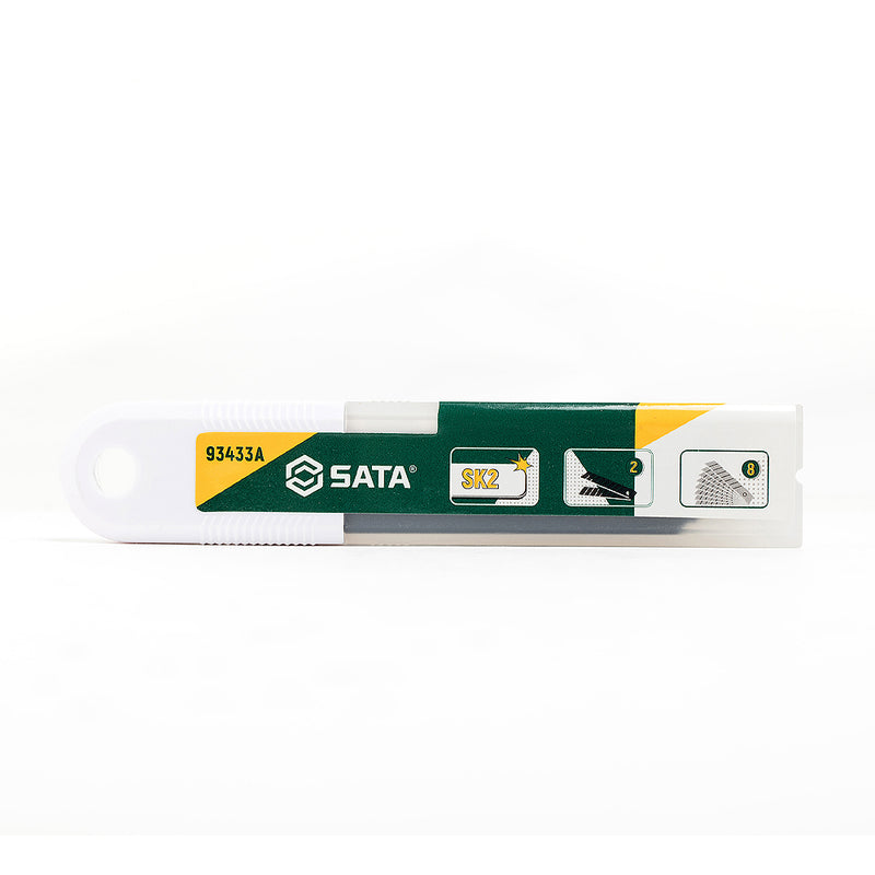 Hộp 10 lưỡi dao rọc, chất thép SK2 SATA 93433A đường kính lưỡi 18mm
