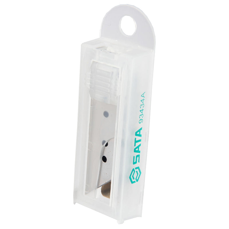 Hộp 10 lưỡi dao rọc đa năng, chất thép SK2 SATA 93434A đường kính lưỡi 19mm