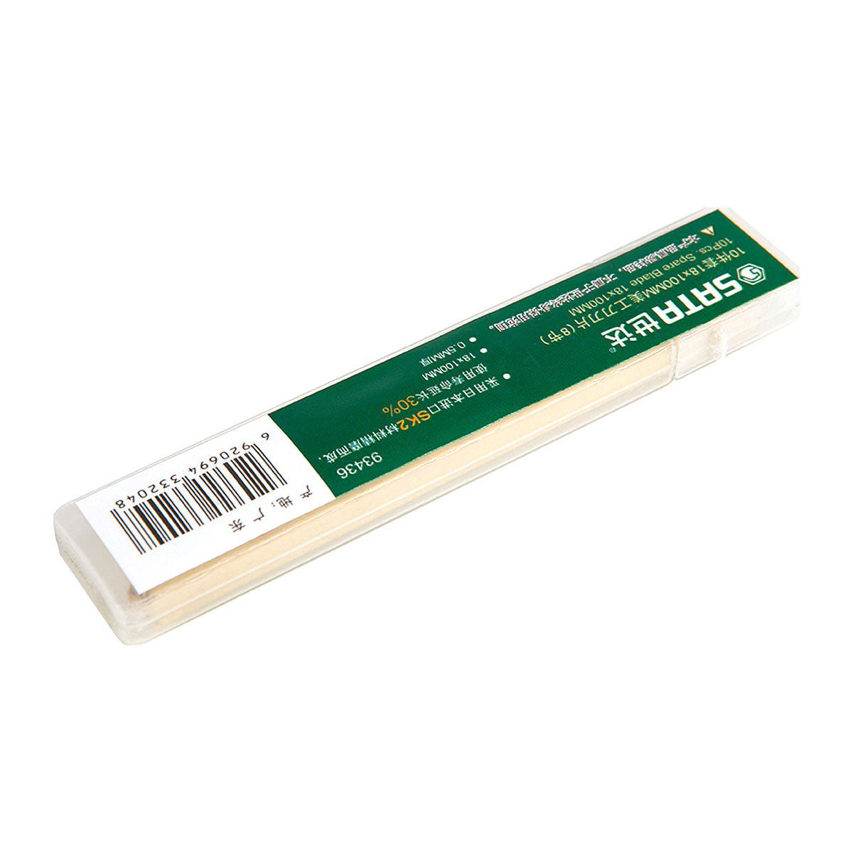 Bộ 10 lưỡi dao rọc giấy SATA 93436, chất liệu thép SK2, kích thước 18 x 100mm