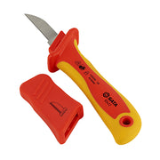 Dao rọc cáp cách điện SATA 93472 VDE 1000V mũi thẳng, lưỡi thép không gỉ sắc bén, tay cầm chống trượt an toàn.