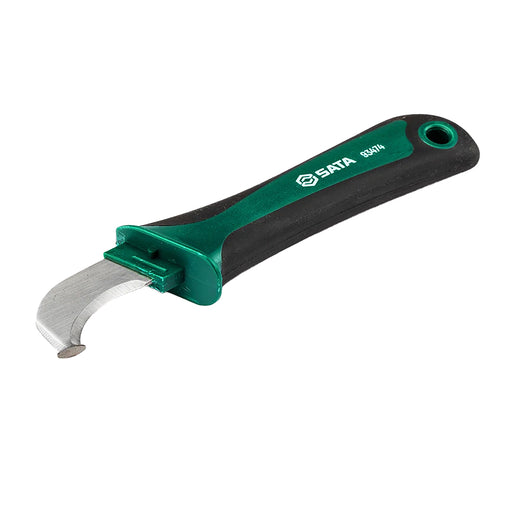 Dao rọc cáp lưỡi cong SATA 93474, chuyên dụng rọc vỏ dây điện, cáp điện, chống trượt, sắc bén, an toàn.
