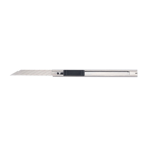 Dao rọc giấy Inox SATA 93611 lưỡi 9mm, thép SK2, vỏ thép không gỉ, 9 đốt, đa năng.