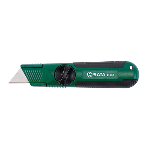 Dao rọc đa năng SATA 93646 khóa núm vặn, lưỡi SK2, tay cầm bọc cao su TPR