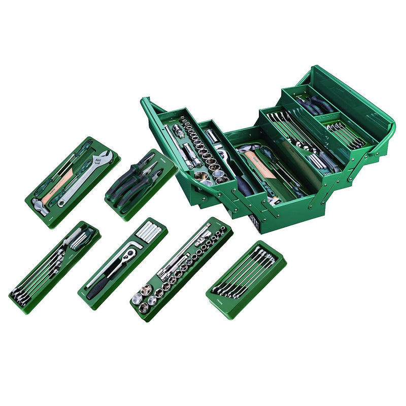 Bộ dụng cụ tổng hợp, kèm thùng đựng 5 ngăn xếp 70 chi tiết SATA 95104A-70