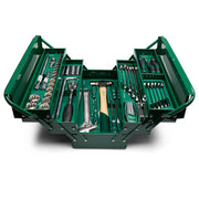 Bộ dụng cụ cơ khí 70 chi tiết SATA 95104A-70 kèm thùng xếp 5 ngăn, bao gồm tuýp, cờ lê, kìm, tua vít, búa, lục giác, thước lá - Dụng cụ sửa chữa đa năng, chất lượng cao.